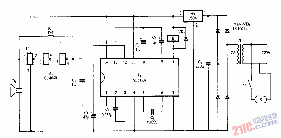 <strong>超聲波</strong><strong>遙控器</strong><strong>接收機</strong>電路圖