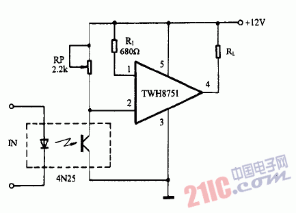 巧用TWH8751作<strong>光電耦合</strong>高速<strong>開(kāi)關(guān)電路圖</strong>