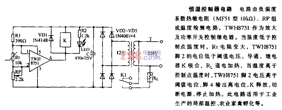 恒溫<strong>控制器電路</strong>.gif