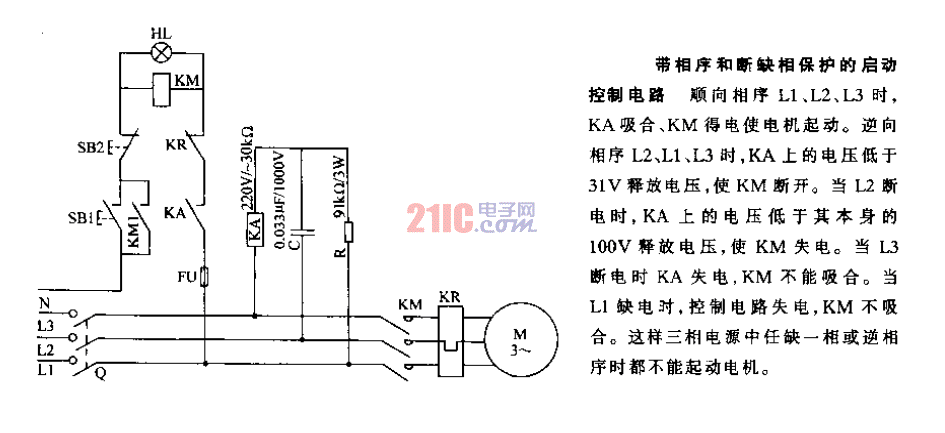 帶相序和斷缺相保護(hù)的啟動<strong>控制電路</strong>.gif