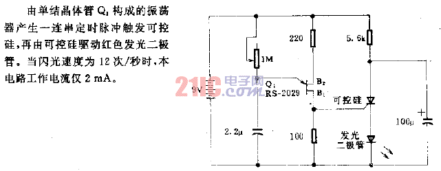 <strong>可控硅</strong>驅(qū)動(dòng)<strong>發(fā)光二極管</strong><strong>閃光電路</strong>.gif
