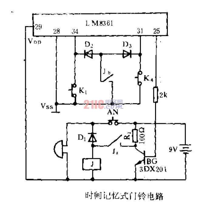 時間記憶式<strong>門鈴電路</strong> .gif
