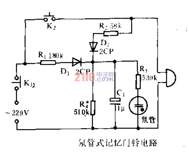氖管式記憶<strong>門鈴電路</strong> .gif