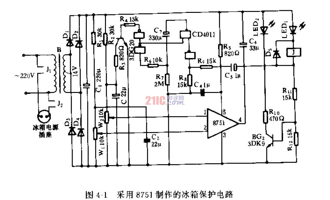 采用8751制作的冰箱<strong>保護電路</strong>.jpg