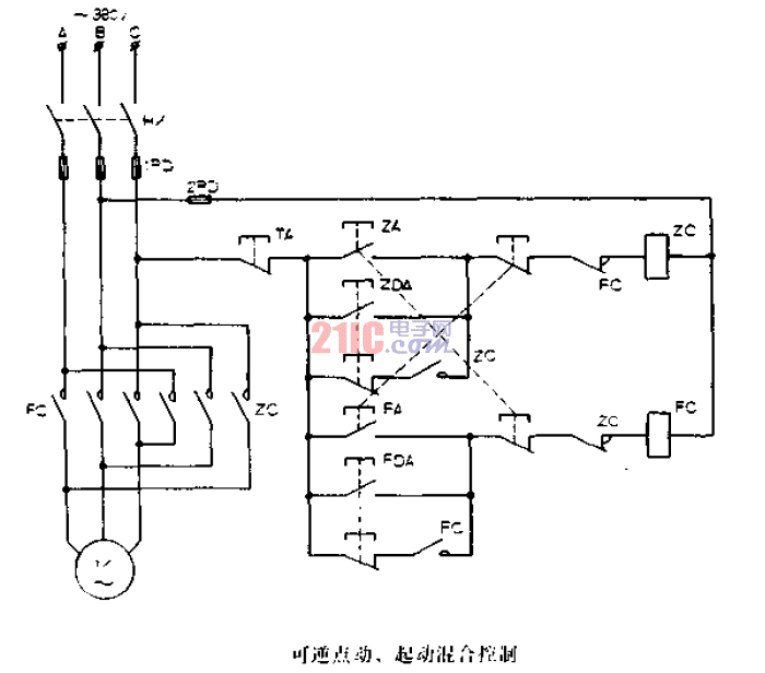 可逆點(diǎn)動、起動混合<strong>控制電路圖</strong>.gif