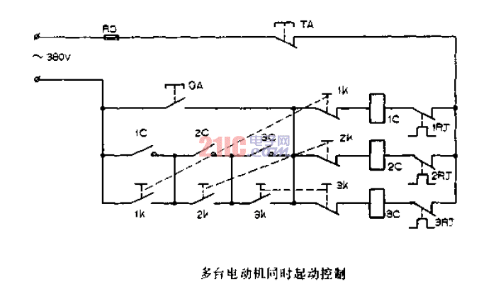 多臺<strong>電動機(jī)</strong>同時起動<strong>控制電路圖</strong>.gif