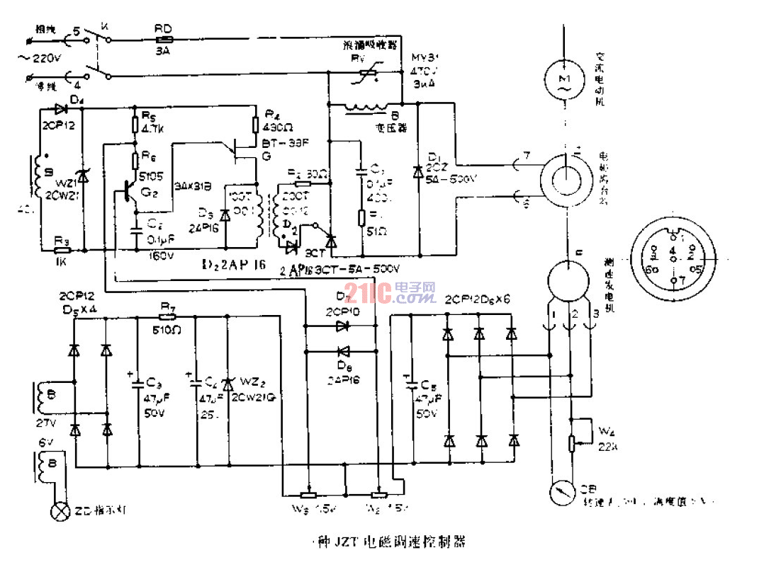 一種JTZ<strong>電磁</strong>調(diào)速<strong>控制器電路圖</strong>.gif