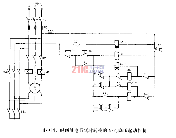 用中間、時(shí)間繼<strong>電路延時(shí)</strong>轉(zhuǎn)換的Y-降壓起<strong>動(dòng)控制</strong>.gif