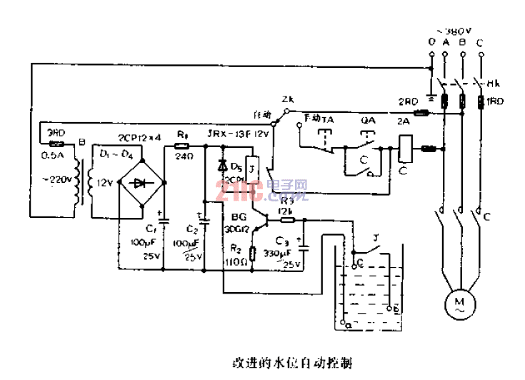 改進(jìn)的水位<strong>自動(dòng)控制電路</strong>圖.gif