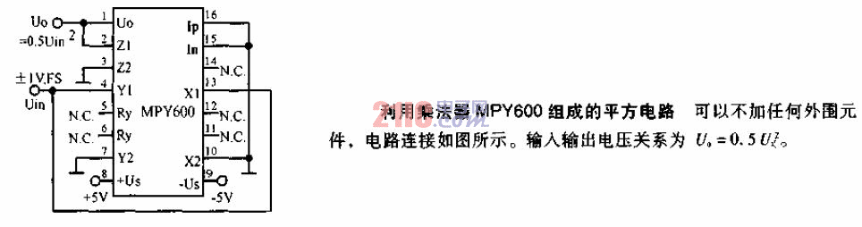 利用<strong>乘法器</strong>MPY600組成的平方<strong>電路</strong>.gif