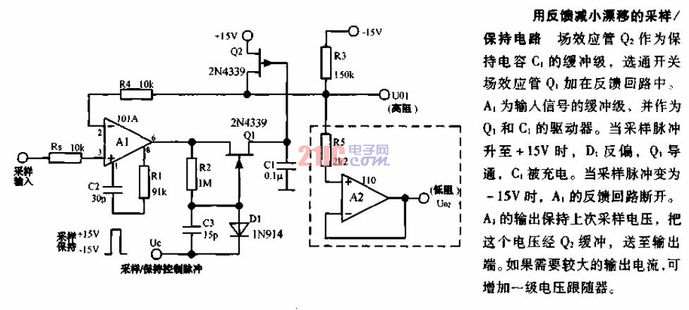 用反饋減小漂移的采樣保持<strong>電路圖</strong>.gif