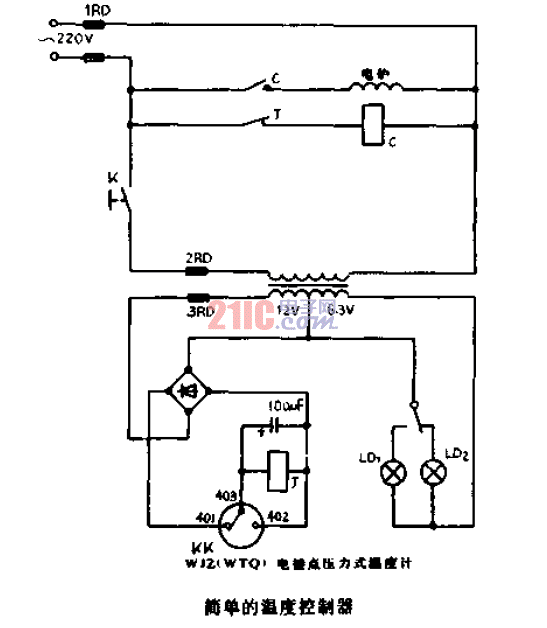 簡單的<strong>溫度控制器</strong>電路圖.gif