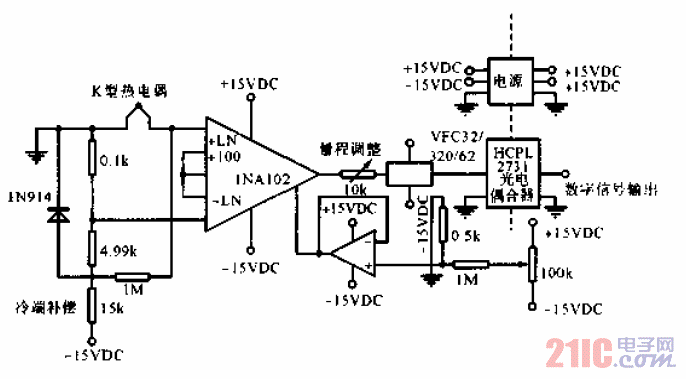 帶<strong>冷端補償</strong>的<strong>熱電偶</strong><strong>放大電路</strong>.gif