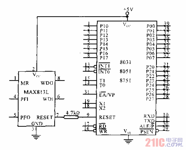 <strong>MAX813L</strong>與MCS-51<strong>單片機復(fù)位</strong><strong>實用電路</strong>.gif