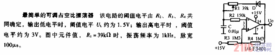 最簡(jiǎn)單的<strong>可調(diào)占空比</strong>振蕩器<strong>電路圖</strong>.gif