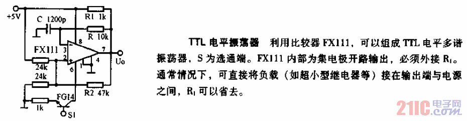 <strong>TTL電平</strong>振蕩器<strong>電路圖</strong>.gif