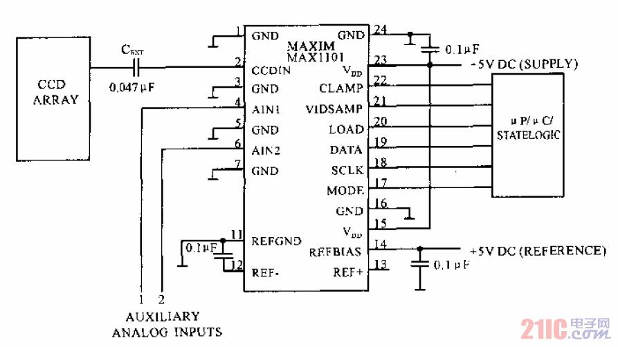 MAX1101與<strong>單片機</strong>連接典型<strong>電路</strong>.gif
