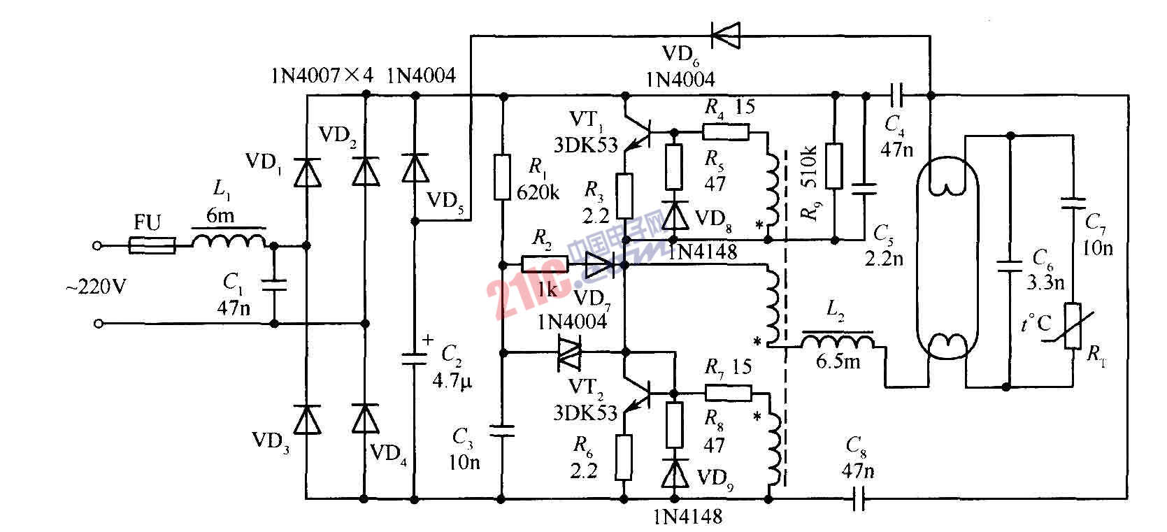 低成本<strong>高功率因數(shù)</strong><strong>電子鎮(zhèn)流器</strong><strong>電路</strong>