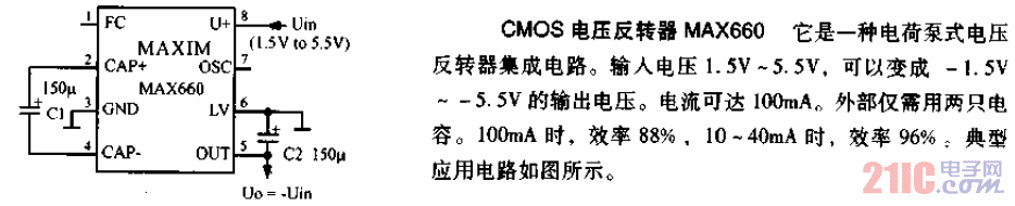 <strong>CMOS</strong><strong>電壓</strong>反轉器MAX660<strong>電路圖</strong>.gif