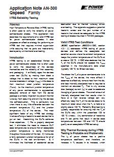 Qspeed High Temperature Reverse Bias (HTRB) Reliability Testing