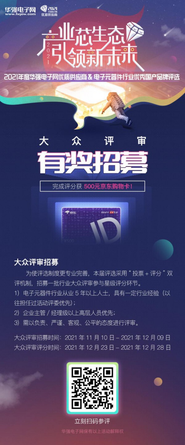提名TOP國產(chǎn)品牌大曝光！“2021年度華強電子網(wǎng)優(yōu)質(zhì)供應(yīng)商評選”誠邀企業(yè)提名！