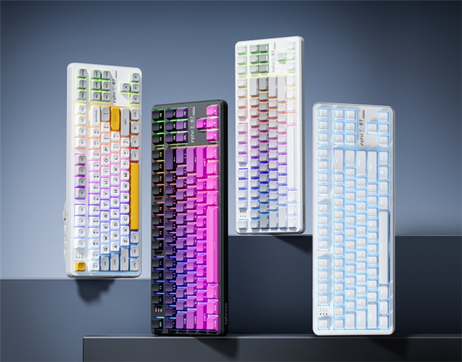 英菲克K87機械鍵盤新配色登場，黑玫幻影、冰川時代99元起