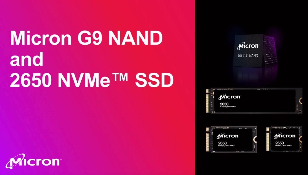 為AI數(shù)據(jù)中心而生｜美光發(fā)布首款支持PCIe5.0的9550 SSD及首款G9 NAND（2650NVMe SSD）