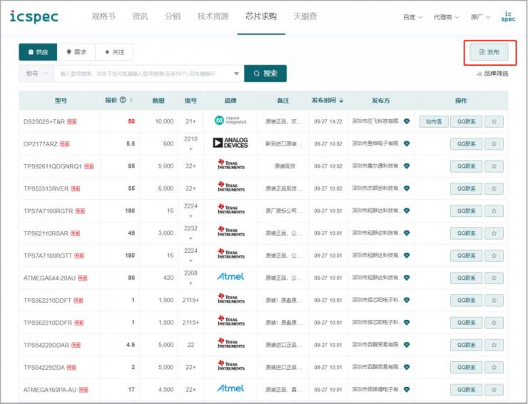 icspec芯片求購平臺，免費發(fā)布ic供求信息，芯片規(guī)格書一網(wǎng)打盡！