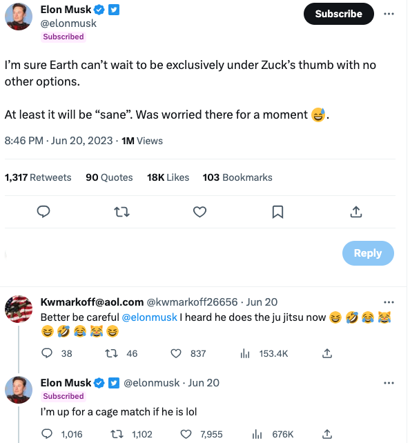 馬斯克學(xué)格斗，扎克伯格練柔術(shù)，3400億美元的“約架”真來了？