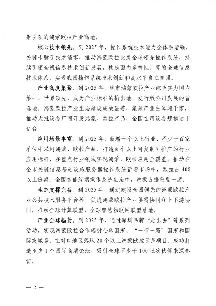 深圳新規(guī)力挺鴻蒙歐拉：到2025年操作系統(tǒng)關(guān)鍵卡脖子技術(shù)清零！