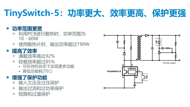 PI第五代TinySwitch IC，可實現(xiàn)175W的輸出功率和92%的滿載效率！