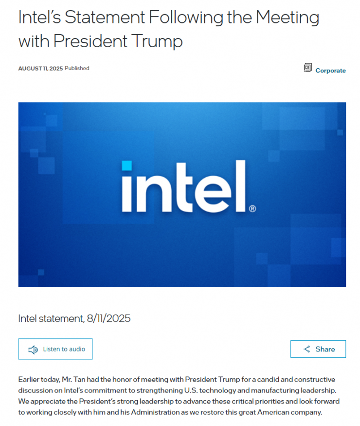 態(tài)度大變！特朗普與英特爾CEO“和解”，雙方會面談了什么？