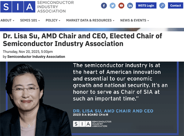 首位華裔女性，當選美國SIA主席！