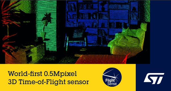  顛覆數(shù)字視覺(jué)：意法半導(dǎo)體率先推出50萬(wàn)像素深度圖像ToF傳感器