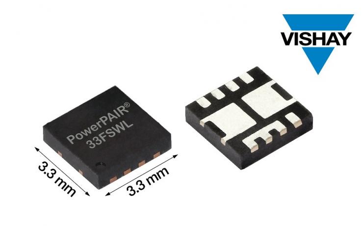 Vishay的新款80V對稱雙通道MOSFET的RDS(ON)達到業(yè)內先進水平，可顯著提高功率密度、能效和熱性能