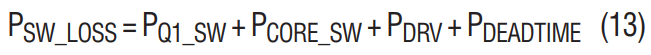 降壓轉換器頂部FET Q1的典型開關波形和損耗