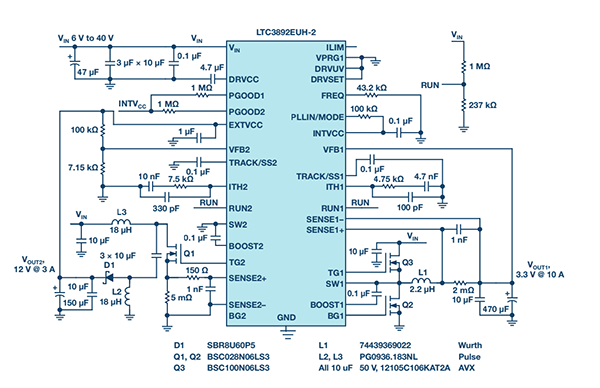 單個降壓控制器(具有兩路輸出)的雙極性電源設(shè)計