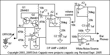 滾降噪聲源能夠驅動耳機或小型揚聲器的音頻噪聲發(fā)生器