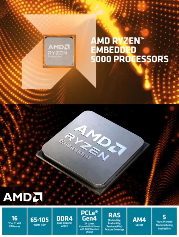 采用 Zen 3 架構(gòu)，AMD 發(fā)布銳龍嵌入式 5000 系列中端處理器