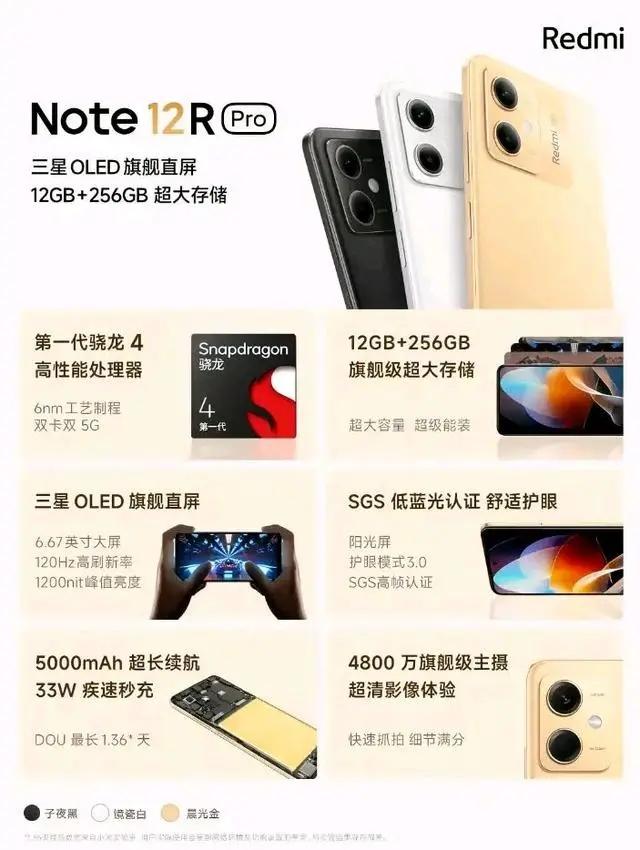 搭載高通驍龍 4 處理器，Redmi Note 12R Pro 上架
