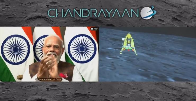 繼美蘇中后，印度成功在月球表面實現(xiàn)軟著陸