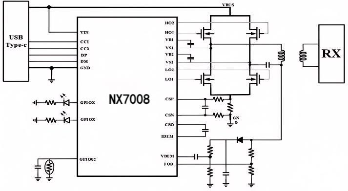 納祥科技NX7008，可功能覆蓋IP6802的無線快充IC，支持Qi2.0協(xié)議