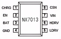 納祥科技4A異步雙節(jié)可調(diào)充電IC NX7013，外圍簡(jiǎn)潔，可PIN TO PIN如韻CN3302