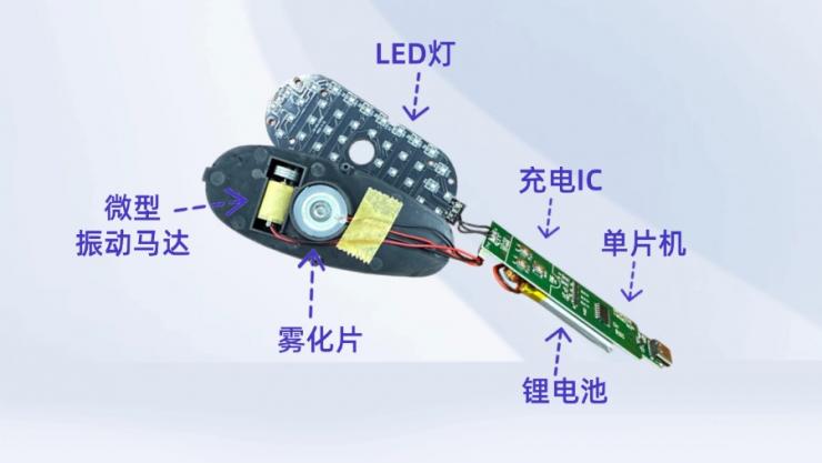 納祥科技客戶版電動(dòng)按摩梳方案，具650nm紅光與470nm藍(lán)光