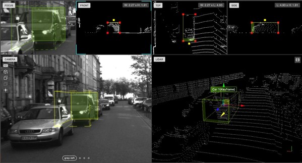 澳鵬3D點云拉框及2D映射（融合標注）示例