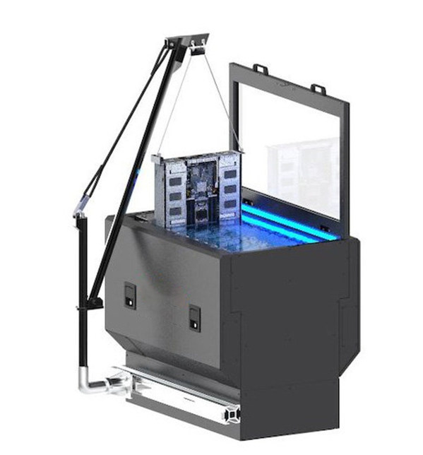 服務(wù)器浸沒在浸沒槽的電介質(zhì)液體中，并利用CDU循環(huán)冷卻液體以進行散熱。