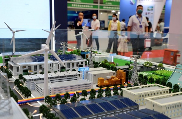 合康新能智能微電網(wǎng)解決方案沙盤(pán)