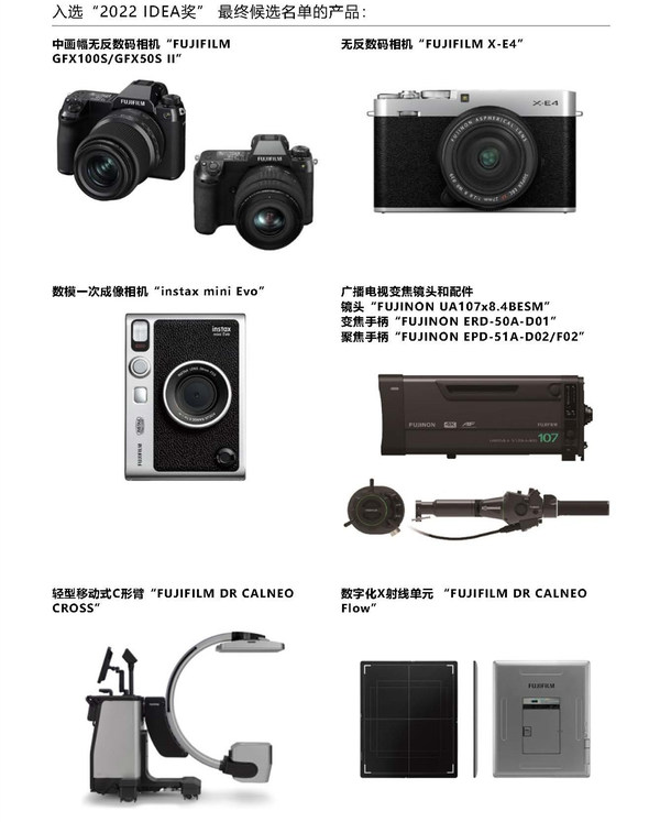 富士膠片除Premista系列變焦電影鏡頭獲IDEA銀獎(jiǎng)外，6款產(chǎn)品入圍最終名單