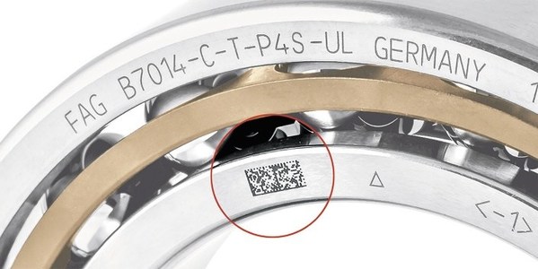 舍弗勒所有從內徑25毫米到外徑320毫米的主軸軸承都標有數據矩陣碼DMC