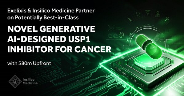 8000萬美元預(yù)付款，Exelixis與英矽智能達成全球獨家許可協(xié)議